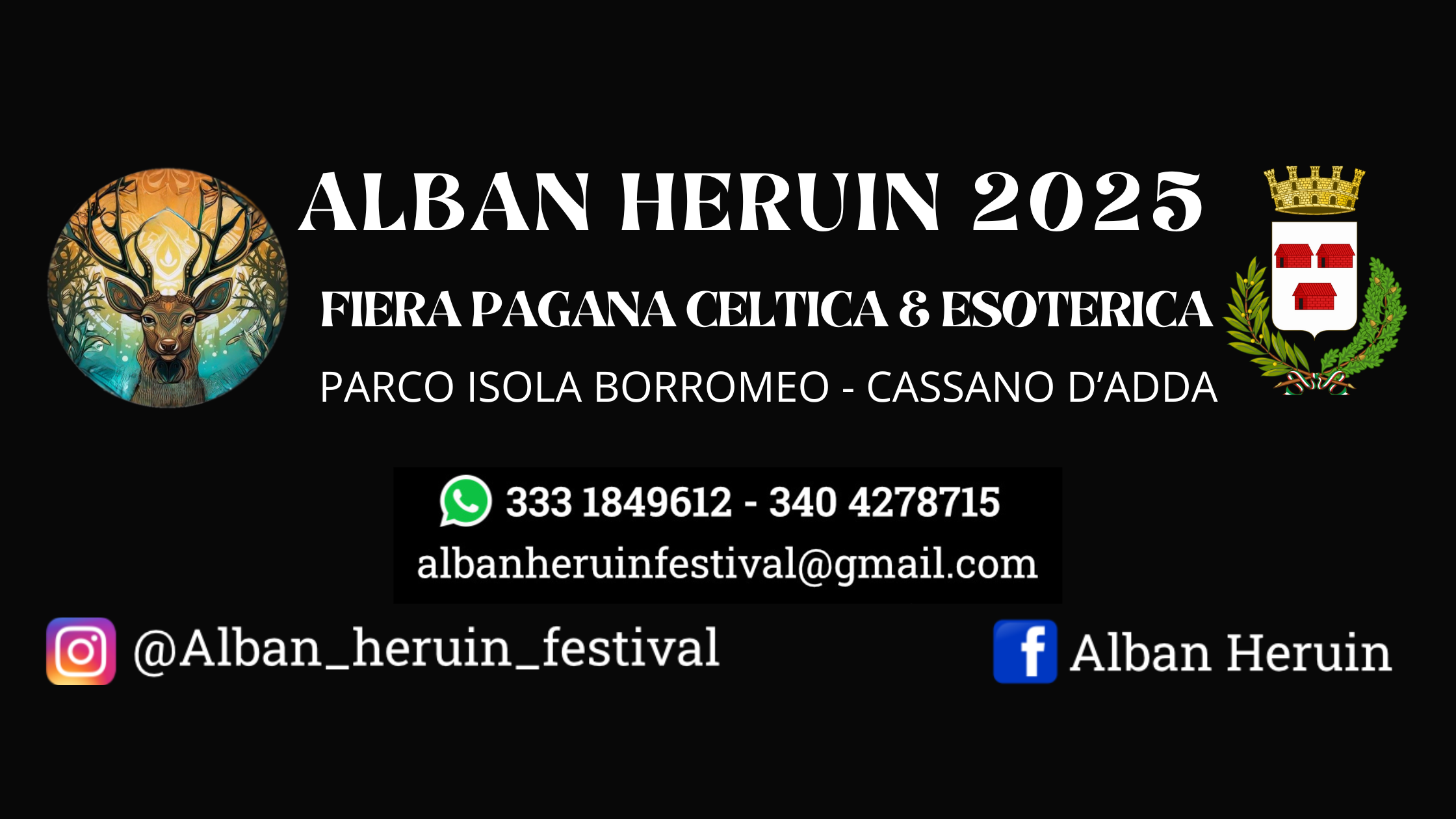 Banner con i contatti del festival Alban Heruin 2025