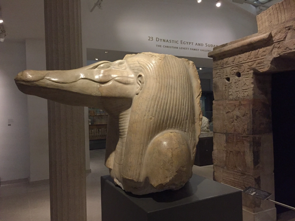 Busto di statua di Sobek nell'Ashmolean Museum di Oxford